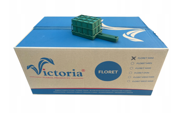 Floret z gąbką florystyczną zieloną do kwiatów żywych MINI karton 54 szt 5907691078149